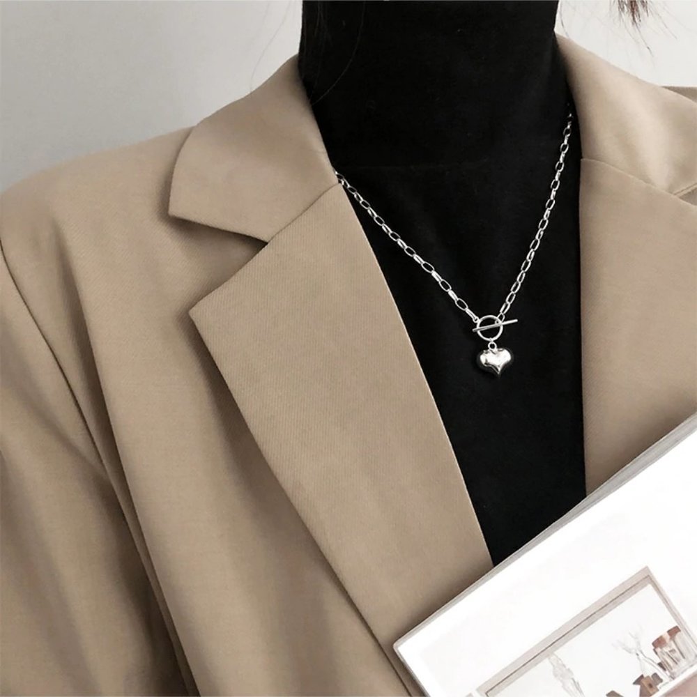 *NEW 925 Sterling Silver Heart Link Chain Necklace - Picture 7 of 10